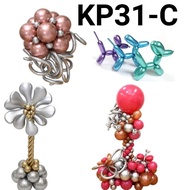 KP31-C Latex twist balloon chrome valve magic thick retail unit (Latex Balloon Chrome Valve) papaya 