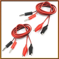 [V E C K] 2 Pcs Alligator Clip to Banana Plug Multimeter Test Lead Black Red 1m