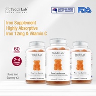 【Official】【3pcs】Unichi Rose Iron Teddi Lab Gummy (180 Gummies)