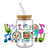 Mixed Cute Cartoon 6OZ UV DTF Cup Wrap Transfer Stickers Custom Labels DIY Durable Waterproof