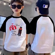 ‍ Coolbo Cute Tent-patterned Printed Short-sleeved Boy Round Neck Boy Short-sleeved