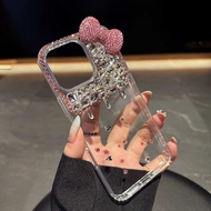 Phone Case For Realme 15 15T 14 14T 14x 13 12 11 12x 11x 10 9 Pro Plus 5G Rhinestone Bow Soft Shockp