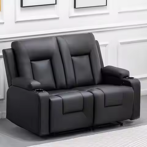 Leather Recliner Modern Loveseat Sofa, 2 Leather Recliner Chair,Small Sofa Couch,2 Seater PU Lovesea