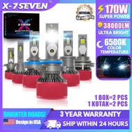 X-7SEVENUSA Aurora Pro 170W 38000LM 3-Year Warranty LED Headlight Bulb For Car H4 H11 H7 HB3 HB4 H1