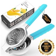 Stainless Steel Lemon Juicer-Metal Citrus Juicer-Lime Lemon and Fruit Juicer with Silicone Handle-La