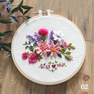 DIYเย็บปักถักร้อยHandcraftชุดเข็มHandmade Cross Stitch Kitดอกไม้ผ้าฝ้ายปักภาพวาดห่วงเย็บปักถักร้อยHome Decor