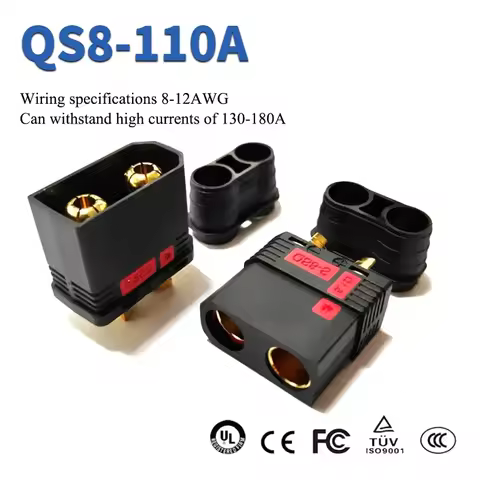 QS8 130-180A Series Anti Spark Lithium Battery Connector High Current QS8P-S/QS8P-L/QS8P-U Power Plu