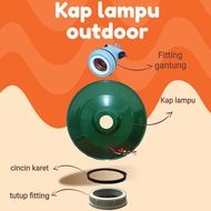 Kap Lampu Satu Set Outdoor Mini WD Hijau Gantung E27 Lampu Kap Lampu Tiang Kap Jalan Kap WD Hijau Ka