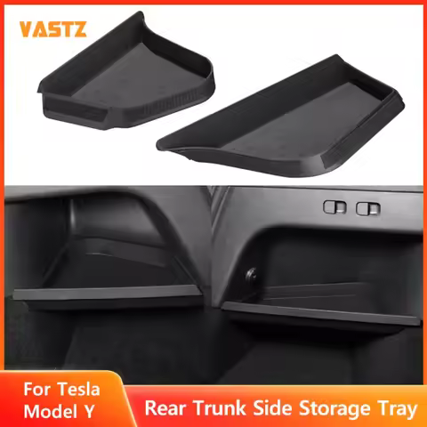 For Tesla Model Y Rear Trunk Side Storage Tray Organizer Board TPE Trunk Divider Storage for Cars Fa