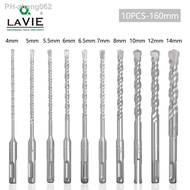 10pcs Electric Hammer SDS Plus Drill Bit Set 160mm for Concrete Wall Brick Block Masonry Hole Saw Drilling Bits 4mm 5mm 6mm 018