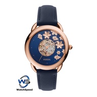 Fossil Tailor Automatic Blue Leather Women's Watch ME3186