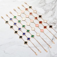 Lucky Titanium Steel Four Leaf Grass Bracelet Rose Gold Colorfast Bracelet gold