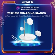 Anker MagGo 3-in-1 Wireless Charging Station Qi2 Certified 15W Stand Kit - A25M3 Qi2 Charger