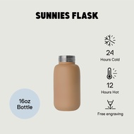 Sunnies Flask 16oz Bottle (Customizable Insulated Water Tumbler for Hot and Cold)