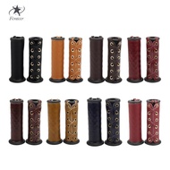 [Fenteer] Motorcycle PU Leather Handlebar Grip Cover Compatible with 22mm 7/8 Inch to 25mm 1 Inch Ha