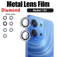 Diamond Metal Camera For Redmi 15C 4G 5G 2025 Tempered Glass Lens Ring Protector for Redmi15C 15 C L