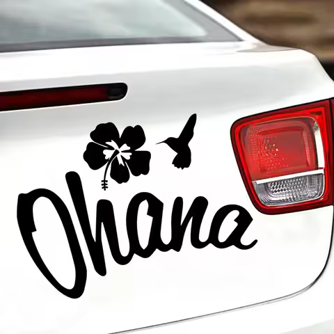 Personality Ohana Car Stickers Cars Decal PVC Sunscreen Weatherproof Auto Styling Creativity Cartoon