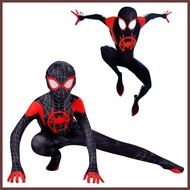 Spiderman Miles Morales Costume Kids Into the Spider-Verse Costume Cosplay Suit Superhero Hallo