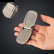 MXFASHION Mini Phone Model Pendant, Alloy Retro Flip Phone Keychain, Cute Y2K Punk Goth Grunge Folda