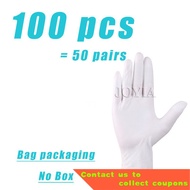 🧸 Disposable Gloves 100 S M L Powder-Free Latex Free White Synthetic Nitrile Gloves For Cleaning Beauty Salons Laborator