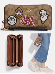 coach Disney X Coach Long Zip Around Wallet In Signature Canvas With Patches
