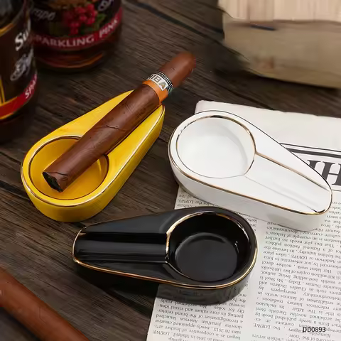 Mini Ceramic Cigar Ashtray Ash Tray Cigar Holder Ashtray Single Slot Cigar Ashtray Ash Tray Dish Cig