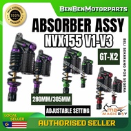 YAMAHA NVX155 NVX V1-V3 280MM 305MM ADJUSTABLE ABSORBER GT-X2 PURPLE BLACK ORANGE GREEN RED ORIGINAL