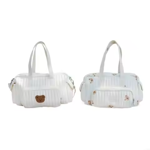 D08C Multifunctional Diaper Bag for Mother Well Organized Storage Solution Trendy Embroidery Mummy B