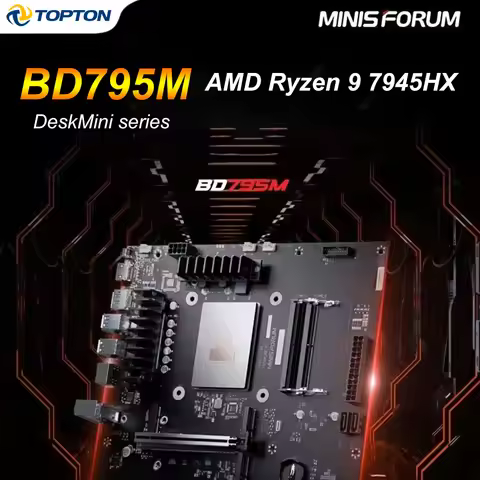 MINISFORUM BD795I M-ATX Motherboard, AMD Ryzen 9 7945HX Gaming NAS Board, 2*DDR5 2*NVMe 2*SATA3.0 PC