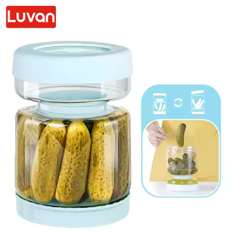 1500ml Glass Pickle Jar with Strainer Flip Hourglass Container Juice Separator Food Storage for Oliv