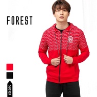 2022 CLEARANCE Forest Stretchable Men Cotton Terry Casual Hoodie Men Jacket Jaket Lelaki - Red/Black 30370