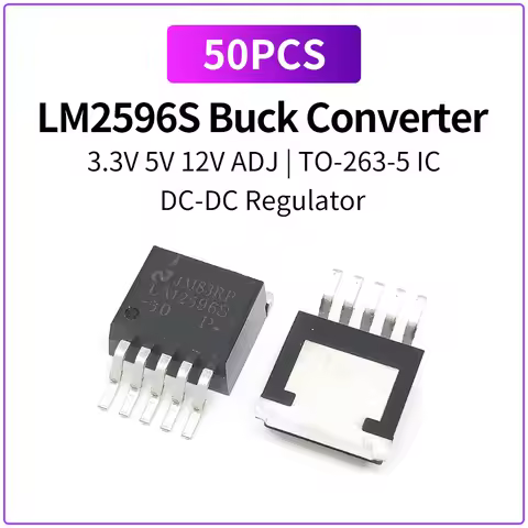 50PCS LM2596S DC-DC Buck Regulator IC 3.3V 5V 12V ADJ Step Down Voltage Regulator TO-263-5 LM2596S-A