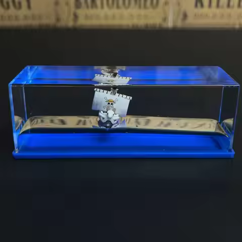One Piece Thousand Sunny Fluid Floating Ship Drift Bottle Mini Pirate Boat Desk Decor Anime Collecti