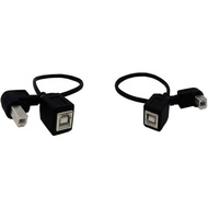 SinLoon 2パック USB 2.0 タイプB プリンタ ケーブル USB 2.0 B オス からメス 左向き+右向き 短い 延長 ケー