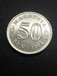 50sen syiling tahun 1984(error) good condition..