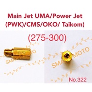 Main Jet for Carburetor UMA/Power Jet Powerjet Jet Power Jetpower PWK/CMS/OKO/Taikom (275-300)