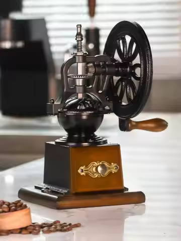 Portable Manual Hand-Crank Coffee Bean Grinder Small Size Home Use L-Beans Brand Carbon Steel Blade 