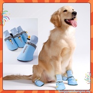 4PCS Breathable Large Dog Shoes Waterproof Big Dog Pet Shoes English Printing Outdoor Dog Shoe For M