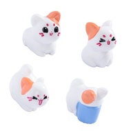 Bapara 4Pcs Resin Cats Figurines Mini Cats Statues Microlandscape Ornament Toy