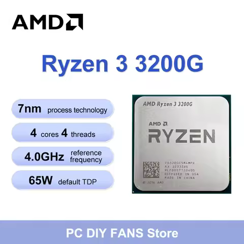 AMD R3 3200G New Ryzen 3 3200g CPU Processor 4.0 GHz 4-Core 4-Thread PCIe 3.0 L3=4M Socket AM4 DDR4 