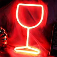 Winebowl Light Wall Hanging Lamp Sign Operated Gifts Decor Signs Bar Neon Wine Glass