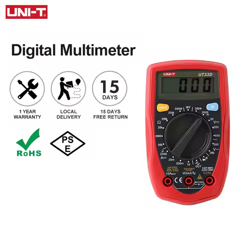 UNI-T UT33D Pocket Multimeter Digital Professional AC DC Ammeter Voltmeter Resistance Tester Multi M