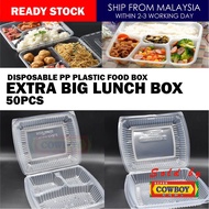 Extra Big Lunch Box 50pcs Disposable PP Plastic Food Box Bekal makanan tapau pembungkus makanan BX-190 BX-290