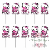 Custom Cupcake Topper with HELLO KITTY NAME and AGE