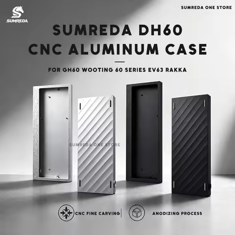 Keyboard Cover SUMREDA DH60 GH60 Carved Pattern Aluminum Keyboard Case 60% Wooting 60he Mad 60he EV6
