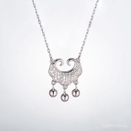 New Product Xiangyun Ruyi Necklace Hanyi Necklace Safe Lock Longevity Lock 925 Female Lock Life Lock