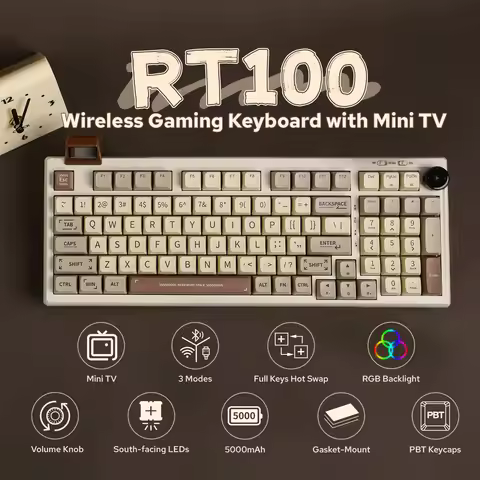 Custom EPOMAKER RT100 95 Gasket Mounted Wired Bluetooth 2.4G Wireless Mechanical Keyboard with Multi