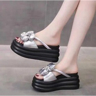 BM FLOWER SLIPPERS 4 PETALS 7CM GENUINE LEATHER XX TT