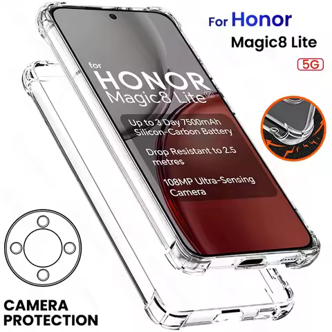 for HonorX9d Honor X9d 5G Case Anti-Yellow Clear Crystal TPU Soft Protective Cover on Magic8 Lite Ma