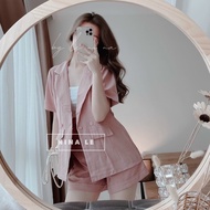 Hcm. Set of basic plain vest short sleeve with shorts short-sleeved vets Set 3 Piece super hot 2023